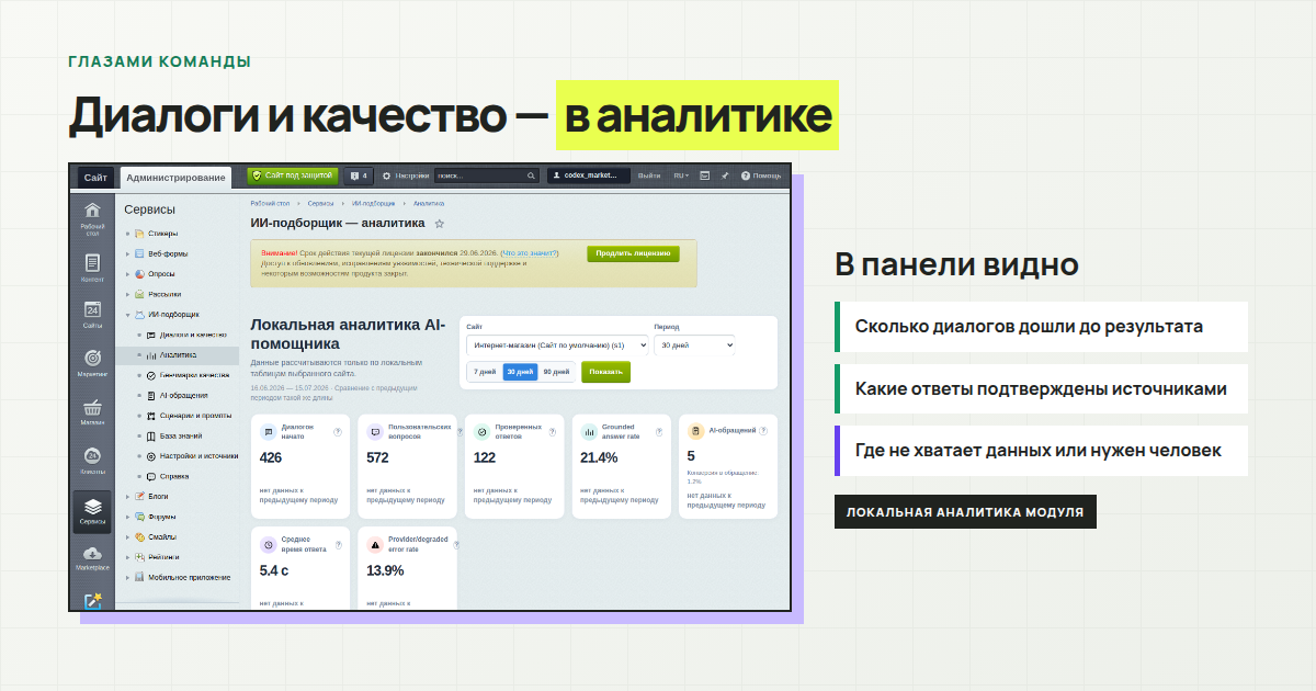 Панель базы знаний Golova