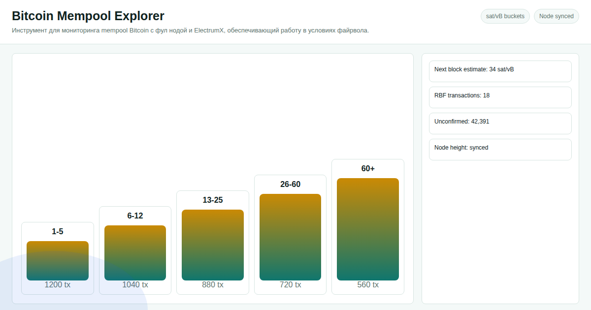 Bitcoin Mempool Explorer: собственный узел для мониторинга транзакций без цензуры