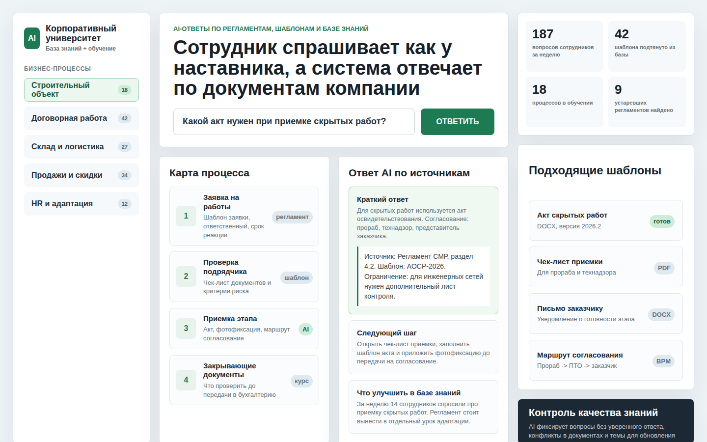 corporate ai university dashboard